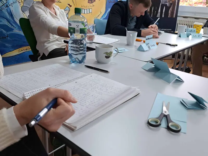 Arbeitsmaterialien und Notizen während der Quali-T-kompakt-Fortbildung